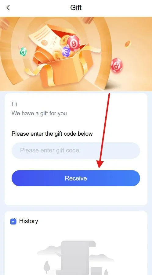Click on the redeem button